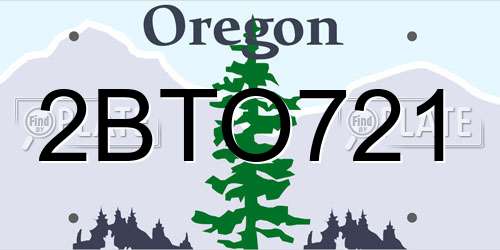 2BTO721 Oregon License Plate