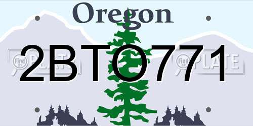 2BTO771 Oregon License Plate