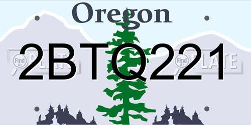 2BTQ221 Oregon License Plate