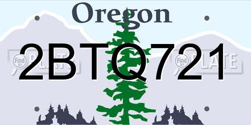 2BTQ721 Oregon License Plate