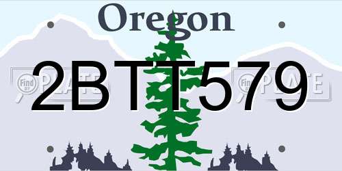 2BTT579 Oregon License Plate