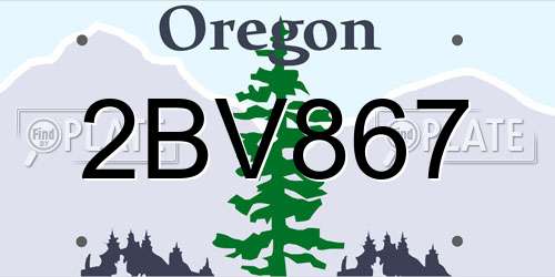 2BV867 Oregon License Plate
