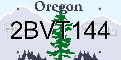 2BVT144 Oregon License Plate