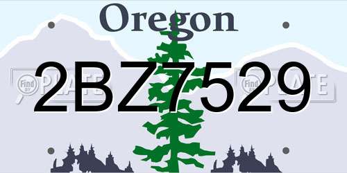 2BZ7529 Oregon License Plate