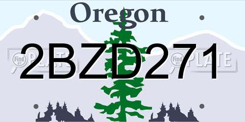 2BZD271 Oregon License Plate