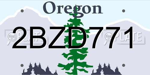2BZD771 Oregon License Plate