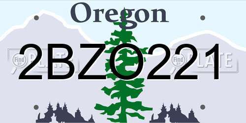 2BZO221 Oregon License Plate