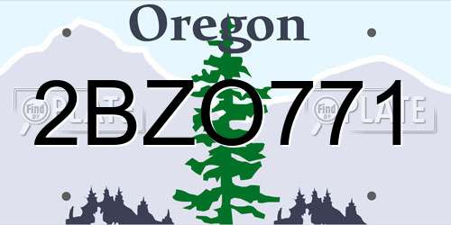2BZO771 Oregon License Plate