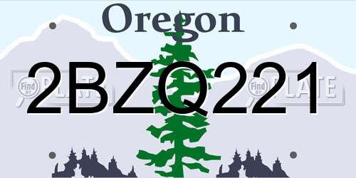 2BZQ221 Oregon License Plate
