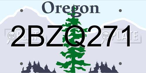 2BZQ271 Oregon License Plate