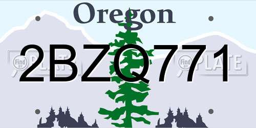 2BZQ771 Oregon License Plate