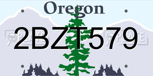 2BZT579 Oregon License Plate