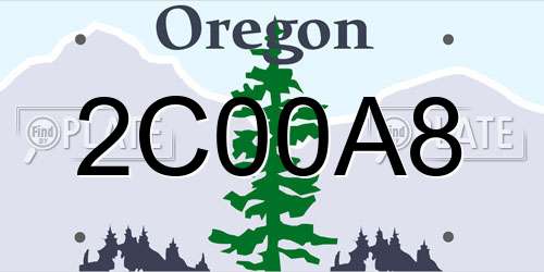 2C00A8 Oregon License Plate