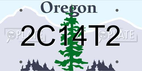 2C14T2 Oregon License Plate