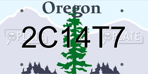 2C14T7 Oregon License Plate