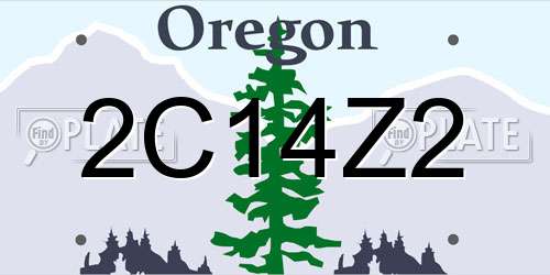 2C14Z2 Oregon License Plate