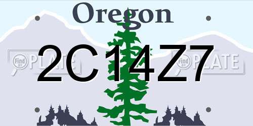 2C14Z7 Oregon License Plate