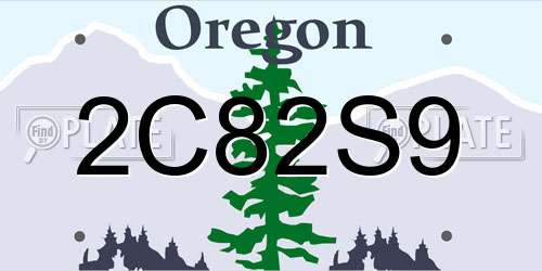 2C82S9 Oregon License Plate