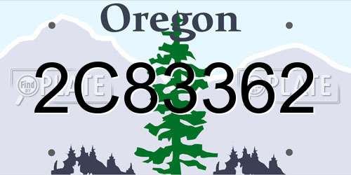 2C83362 Oregon License Plate