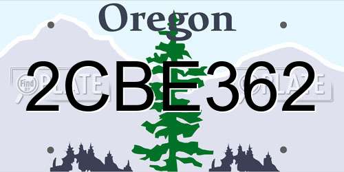 2CBE362 Oregon License Plate