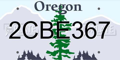 2CBE367 Oregon License Plate