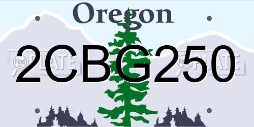 2CBG250 Oregon License Plate