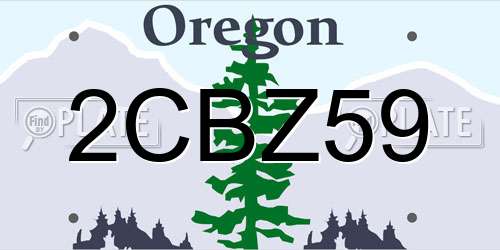 2CBZ59 Oregon License Plate