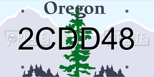 2CDD48 Oregon License Plate