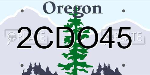 2CDO45 Oregon License Plate
