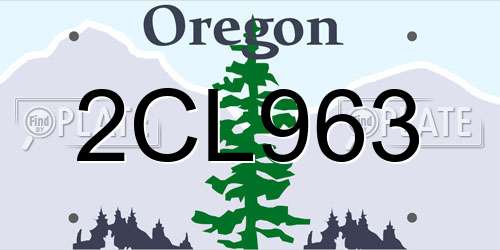2CL963 Oregon License Plate