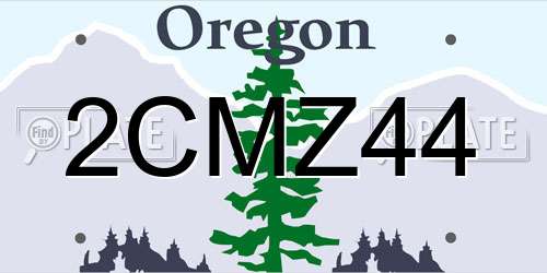 2CMZ44 Oregon License Plate