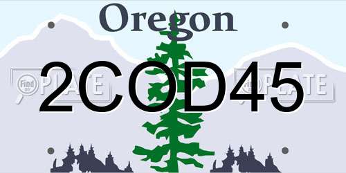 2COD45 Oregon License Plate