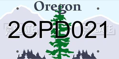 2CPD021 Oregon License Plate