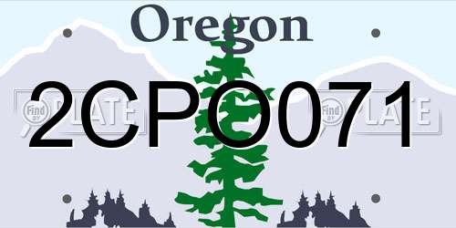 2CPO071 Oregon License Plate