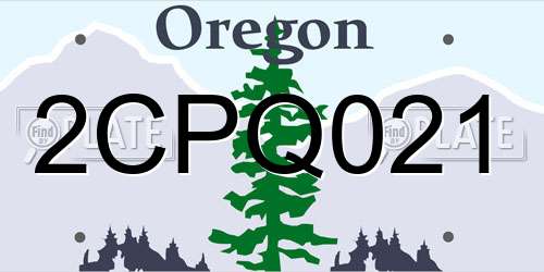2CPQ021 Oregon License Plate