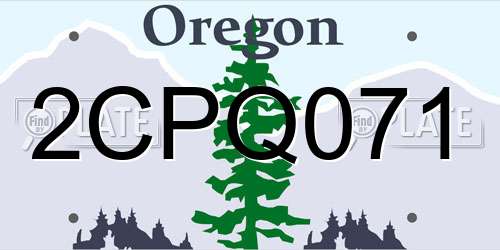 2CPQ071 Oregon License Plate
