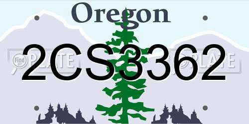 2CS3362 Oregon License Plate