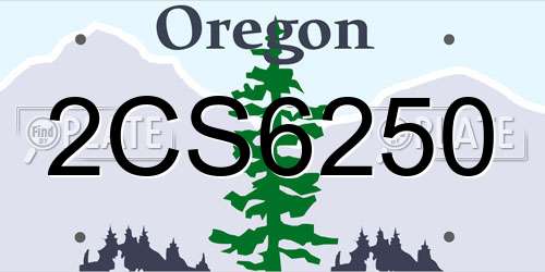 2CS6250 Oregon License Plate