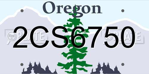 2CS6750 Oregon License Plate