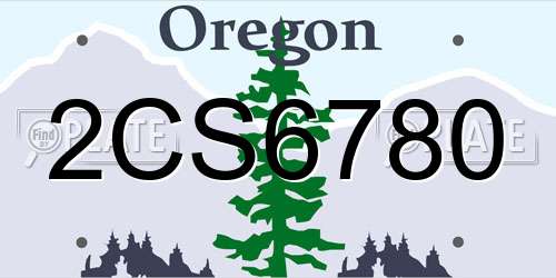 2CS6780 Oregon License Plate