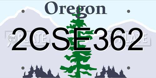 2CSE362 Oregon License Plate