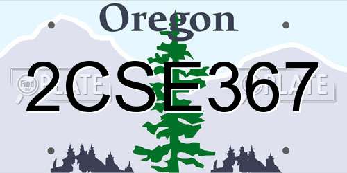 2CSE367 Oregon License Plate