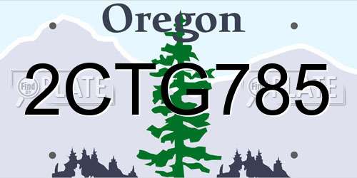 2CTG785 Oregon License Plate