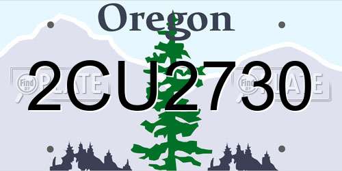 2CU2730 Oregon License Plate
