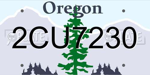 2CU7230 Oregon License Plate