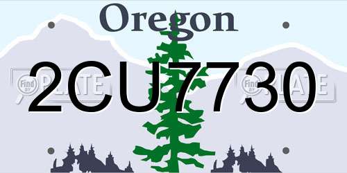 2CU7730 Oregon License Plate