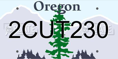 2CUT230 Oregon License Plate