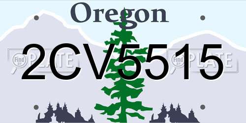 2CV5515 Oregon License Plate