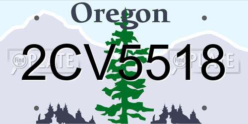 2CV5518 Oregon License Plate