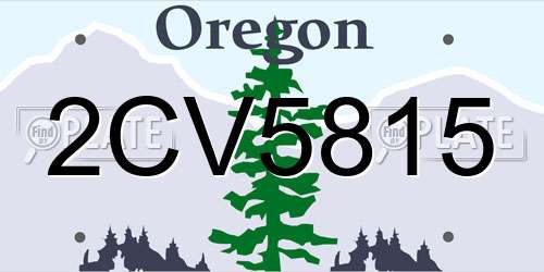 2CV5815 Oregon License Plate